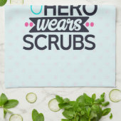 看護おもしろいスーパーヒーローことわざタイポグラフィ キッチンタオル (折り畳み)