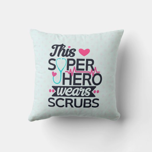 看護おもしろいスーパーヒーローことわざタイポグラフィ クッション (裏面)