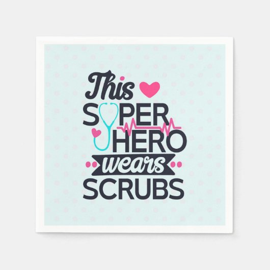 看護おもしろいスーパーヒーローことわざタイポグラフィ スタンダードカクテルナプキン (正面)