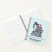 看護おもしろいスーパーヒーローことわざタイポグラフィ ノートブック (内部)