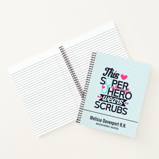 看護おもしろいスーパーヒーローことわざタイポグラフィ ノートブック (内部)