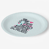 看護おもしろいスーパーヒーローことわざタイポグラフィ ペーパープレート (アングル)