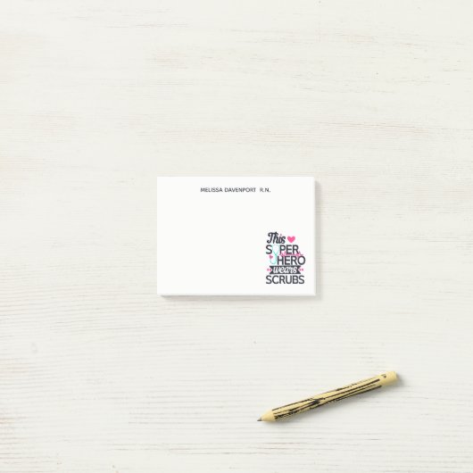 看護おもしろいスーパーヒーローことわざタイポグラフィ ポストイット (デスク上)