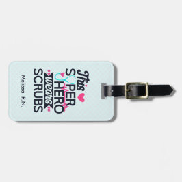 看護おもしろいスーパーヒーローことわざタイポグラフィ ラゲッジタグ