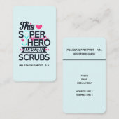 看護おもしろいスーパーヒーローことわざタイポグラフィ 名刺 (正面/裏面)