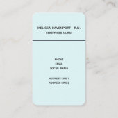 看護おもしろいスーパーヒーローことわざタイポグラフィ 名刺 (裏面)