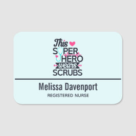 看護おもしろいスーパーヒーローことわざタイポグラフィ 名札