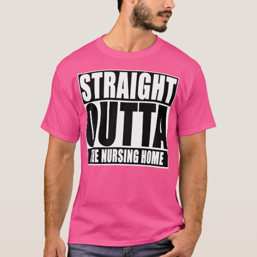 看護おもしろい所をまっすぐ出る Tシャツ (正面)