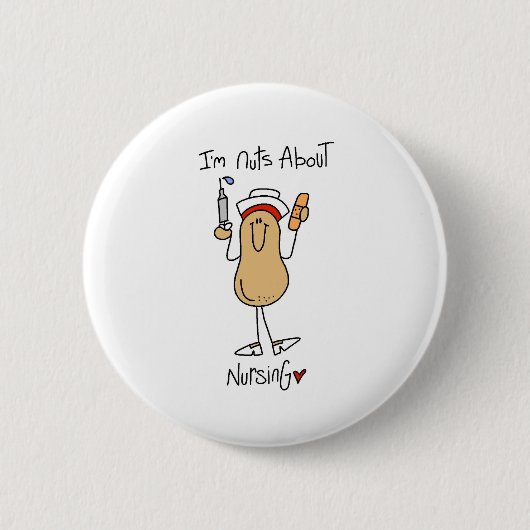 看護についてのナット 缶バッジ (正面)