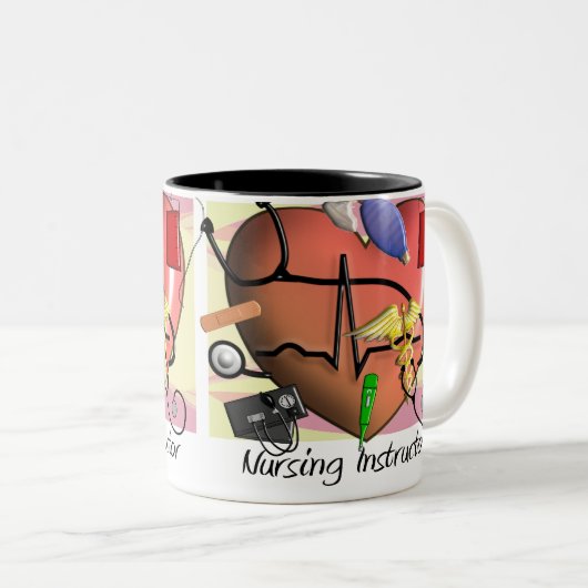 看護のインストラクターはギフト感謝していしています ツートーンマグカップ (正面右)