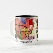 看護のインストラクターはギフト感謝していしています ツートーンマグカップ (正面左)