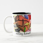 看護のインストラクターはギフト感謝していしています ツートーンマグカップ (左)