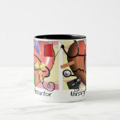 看護のインストラクターはギフト感謝していしています ツートーンマグカップ (中央)