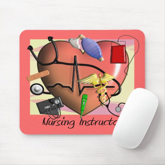 看護のインストラクターはギフト感謝していしています マウスパッド (マウス)