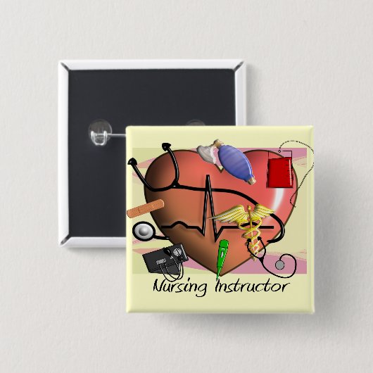 看護のインストラクターはギフト感謝していしています 缶バッジ (正面&裏面)