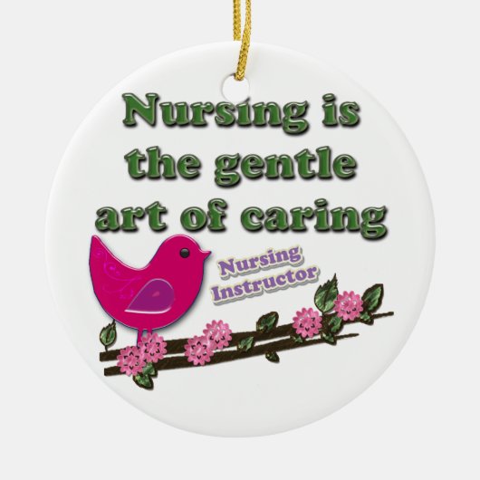 看護のインストラクター セラミックオーナメント (正面)