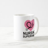看護のスーパーバイザーのハートの聴診器 コーヒーマグカップ (正面右)