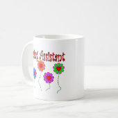 看護の助手のギフト--花柄 コーヒーマグカップ (正面左)