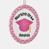 看護の卒業の名前入りなギフト セラミックオーナメント (右)