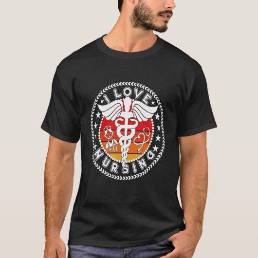 看護の日 看護師 愛してる 女性 男性 Tシャツ (正面)