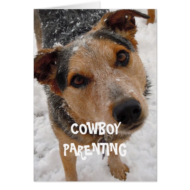 看護の病気の子供かわいい犬-カウボーイのParenting (正面)