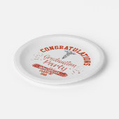 看護の衛生学校の赤い卒業パーティー ペーパープレート (アングル)