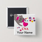 看護の補助名前入りの記章はカスタマイズ可能なIIをピンで止めます 缶バッジ (正面&裏面)