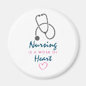 看護はハートことわざの仕事 マグネット (正面)
