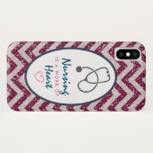 看護はハートことわざの仕事 Case-Mate iPhoneケース (裏面(横))