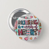 看護はハートの作業ボタン 缶バッジ (正面&裏面)