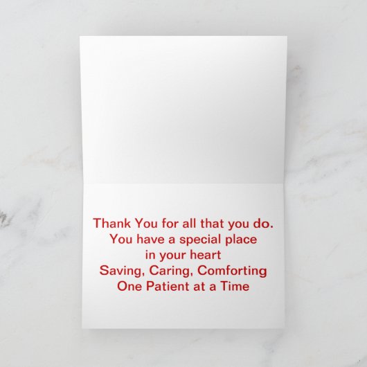 看護はハートの挨拶状の仕事です サンキューカード (内部)