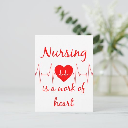 看護はハート引用文の業感動的だ ポストカード (スタンド正面)