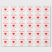 看護はハート引用文の業感動的だ ラッピングペーパー (フラット)