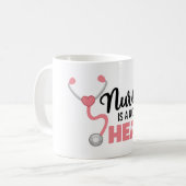 看護はハート杯ナースの賜物だ コーヒーマグカップ (正面左)