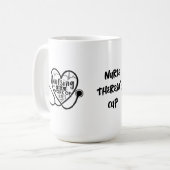 看護はハート |おもしろいナース コーヒーマグカップ (正面左)