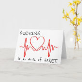 看護はハート カード (黄色い花)