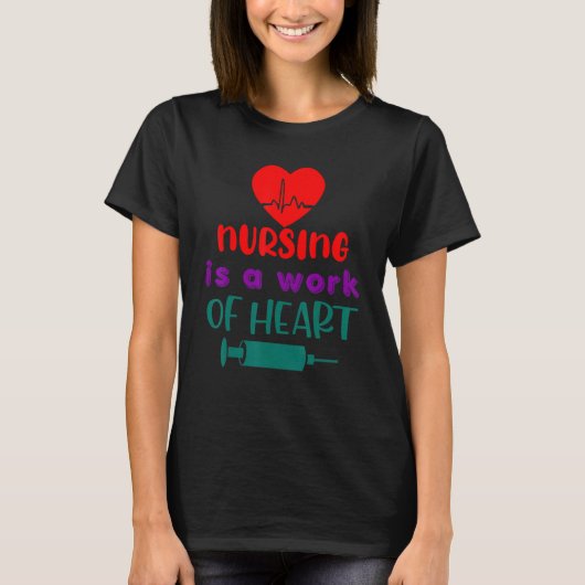 看護はハート Tシャツ (正面)