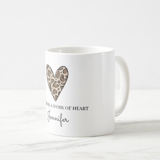 看護は仕事だハートカスタムありがとう コーヒーマグカップ (正面右)