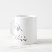 看護は心の仕事 キュートな花柄看護師マグカップ コーヒーマグカップ (正面左)