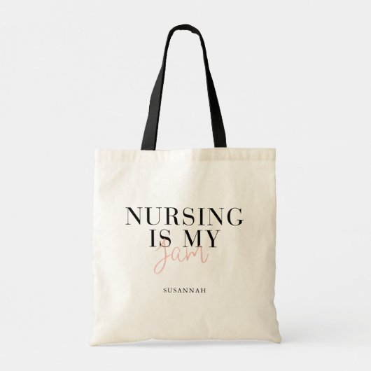 看護は私のジャムモダンスタイリッシュナース トートバッグ (裏面)