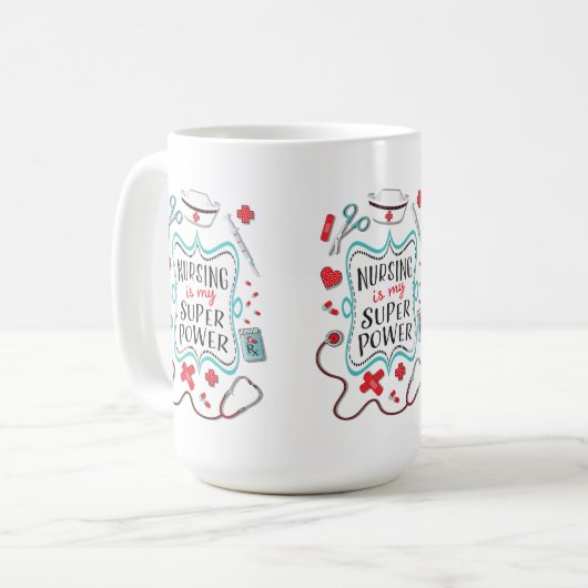 看護は私の軍事大国のマグです コーヒーマグカップ (正面左)