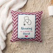 看護は聴診器を用いたハートことわざの仕事 クッション (ブランケット)