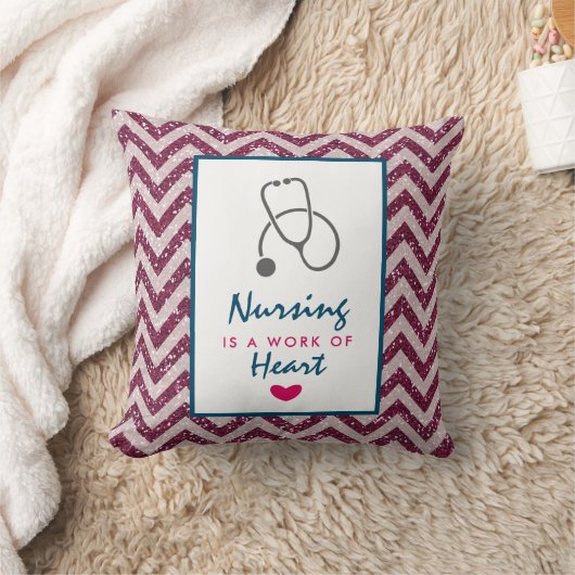 看護は聴診器を用いたハートことわざの仕事 クッション (ブランケット)