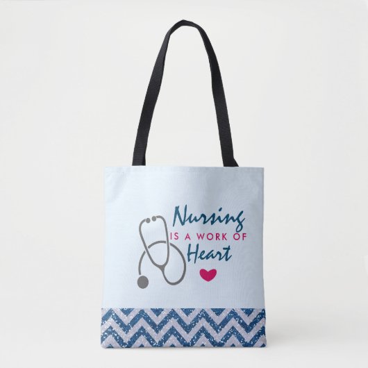 看護は聴診器を用いたハートことわざの仕事 トートバッグ (正面)