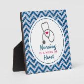 看護は聴診器を用いたハートことわざの仕事 フォトプラーク (正面)