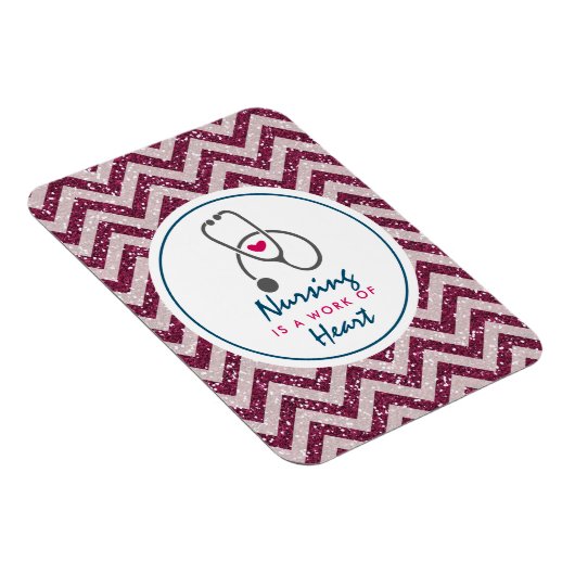 看護は聴診器を用いたハートことわざの仕事 マグネット (右側)