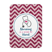 看護は聴診器を用いたハートことわざの仕事 マグネット (縦)