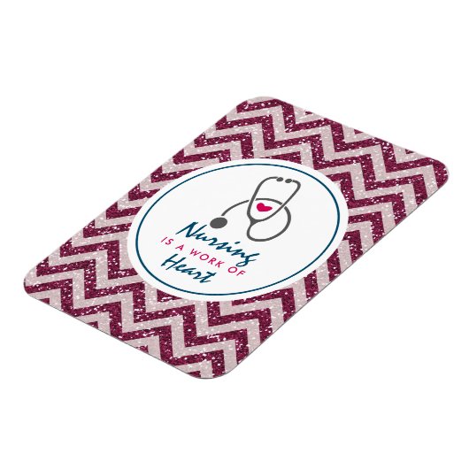 看護は聴診器を用いたハートことわざの仕事 マグネット (左側)