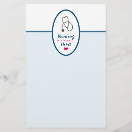 看護は聴診器を用いたハートことわざの仕事 便箋