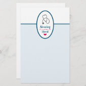 看護は聴診器を用いたハートことわざの仕事 便箋 (正面/裏面)